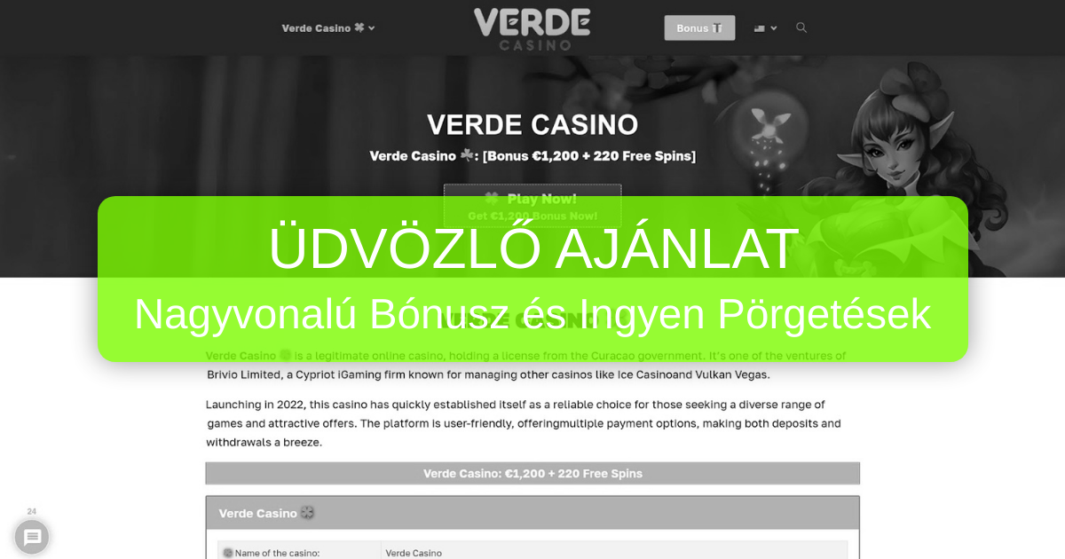 Casino Verde welcome bonus